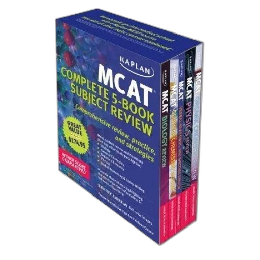 kaplan, mcat, complete, 5-book, subject, review, comprehensive, practice transparent PNG cut-out