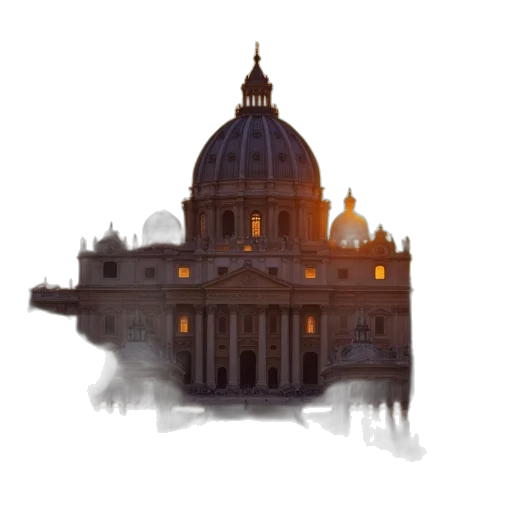 building, staff, crown, concept art, pixel art, photorealistic, 3d render, fog transparent PNG cut-out