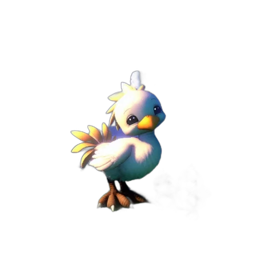 staff, animal, weapon, creature, 3d render, pixel art, concept art, vaporwave transparent PNG cut-out