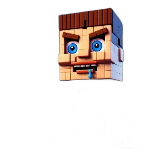 face, robot, mask, creature, 3d render, pixel art, cartoon, concept art transparent PNG cut-out