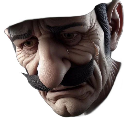 face, mask, hat, staff, 3d render, photorealistic, concept art, cartoon transparent PNG cut-out