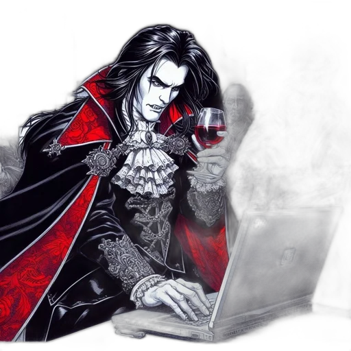 fantasy art, concept art, comic book art, cyberpunk, red, dark, inside, ancient transparent PNG cut-out