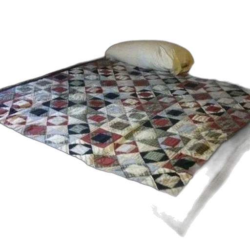 furniture, bed, colorful, quilt, white, pillows, shown, cozy transparent PNG cut-out