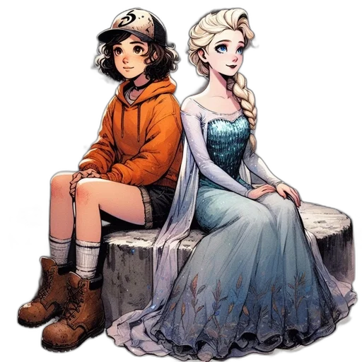 crown, comic book art, concept art, fantasy art, pixel art, snow, fire, forest transparent PNG cut-out