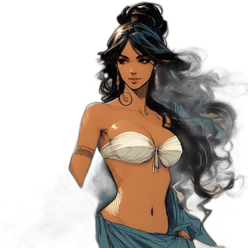 dress, fantasy art, concept art, comic book art, photorealistic, underwater, blue, earth tones transparent PNG cut-out