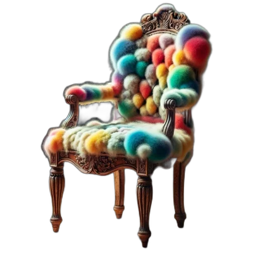 furniture, crown, hat, jewelry, 3d render, photorealistic, colorful, pastel transparent PNG cut-out