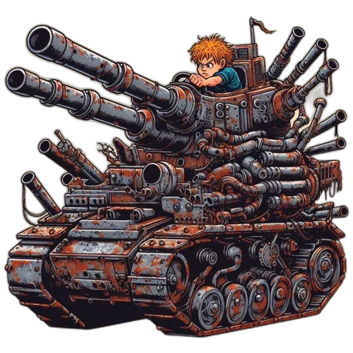 weapon, concept art, pixel art, anime, comic book art, illustrated, scene, features transparent PNG cut-out
