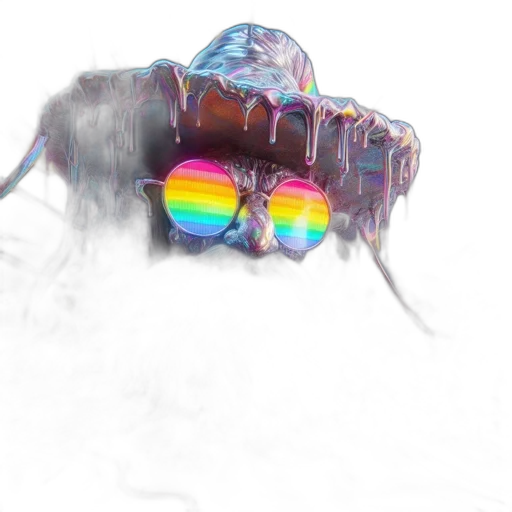 crown, mask, jewelry, jacket, 3d render, vaporwave, concept art, photorealistic transparent PNG cut-out