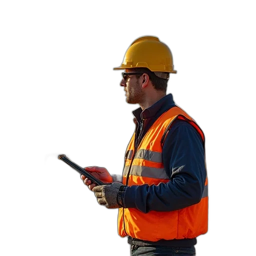 staff, jacket, robot, fitz, patrick, heavy, construction, logo transparent PNG cut-out