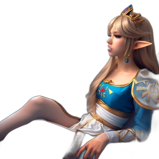 dress, crown, staff, sword, 3d render, concept art, fantasy art, photorealistic transparent PNG cut-out