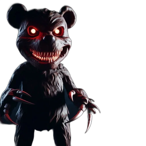 creature, animal, concept art, 3d render, pixel art, cartoon, anthropomorphic, bear transparent PNG cut-out
