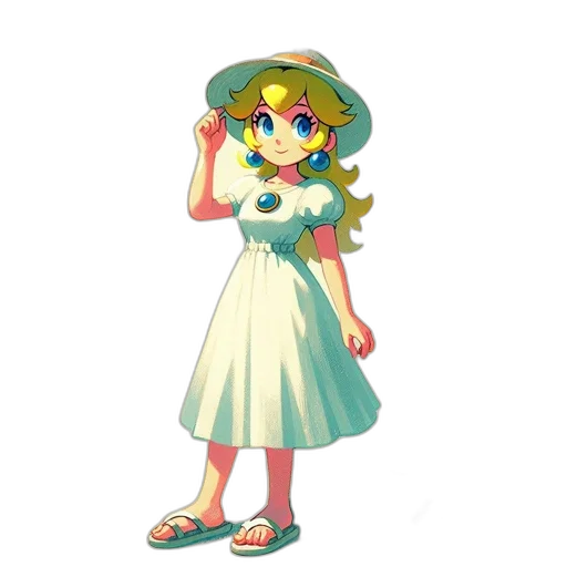dress, staff, hat, crown, pixel art, concept art, 3d render, cartoon transparent PNG cut-out