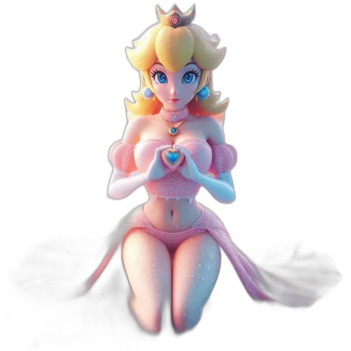 crown, dress, pixel art, concept art, fantasy art, 3d render, pastel, illustrated transparent PNG cut-out