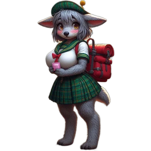 staff, animal, creature, hat, concept art, 3d render, fantasy art, pixel art transparent PNG cut-out