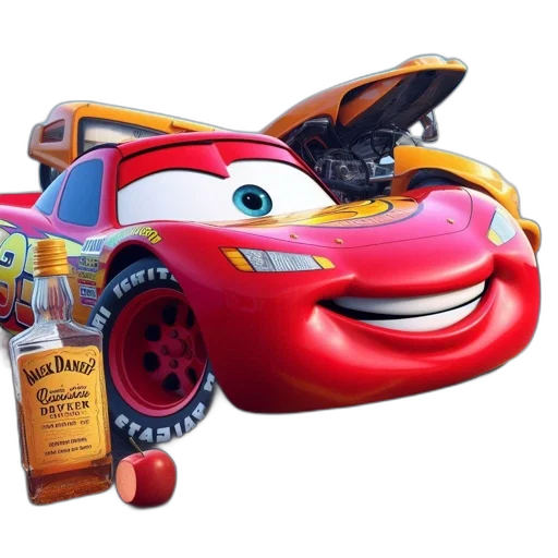 car, bottle, face, mask, 3d render, photorealistic, concept art, fire transparent PNG cut-out