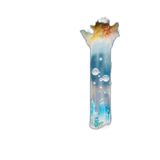 bottle, staff, jewelry, food, vaporwave, 3d render, outer space, blue transparent PNG cut-out