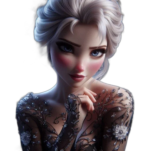 dress, face, fantasy art, concept art, comic book art, photorealistic, snow, dark transparent PNG cut-out
