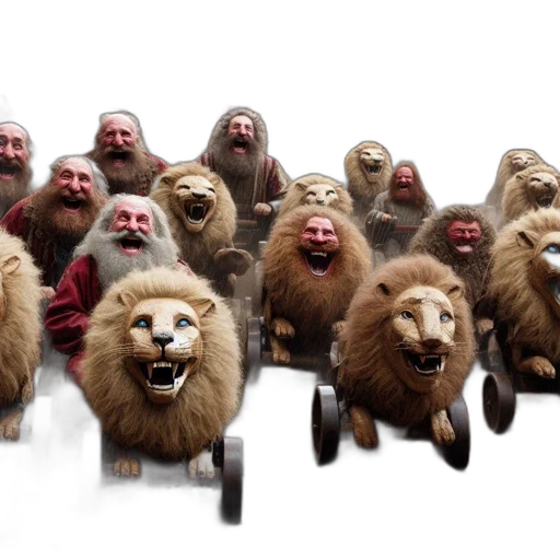 animal, 3d render, concept art, photorealistic, men, red, robes, wearing transparent PNG cut-out