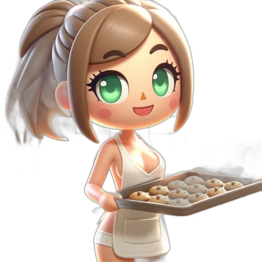 food, concept art, cartoon, pixel art, fantasy art, earth tones, animated, female transparent PNG cut-out