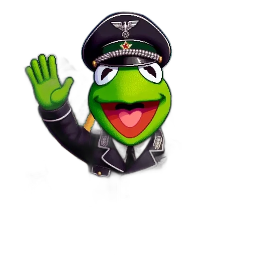 staff, hat, face, weapon, cartoon, frog, military, uniform transparent PNG cut-out