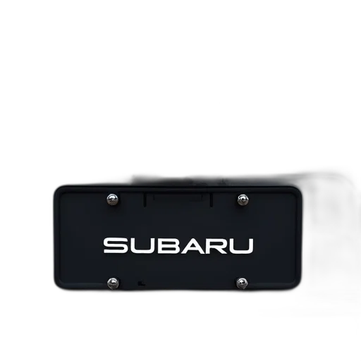 car, close-up, rear, bumper, silver, subaru, logo, center transparent PNG cut-out