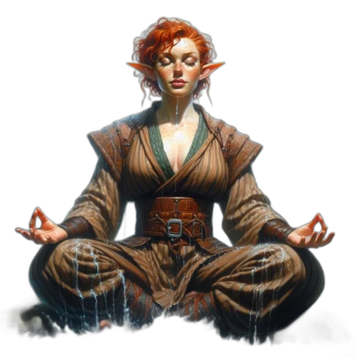 staff, concept art, fantasy art, comic book art, pixel art, earth tones, green, woman transparent PNG cut-out