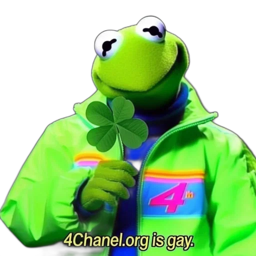 jacket, animal, creature, umbrella, vaporwave, neon lights, neon, kermit transparent PNG cut-out