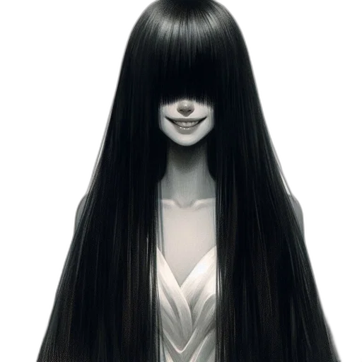 hair, mask, dress, face, concept art, fantasy art, anime, photorealistic transparent PNG cut-out