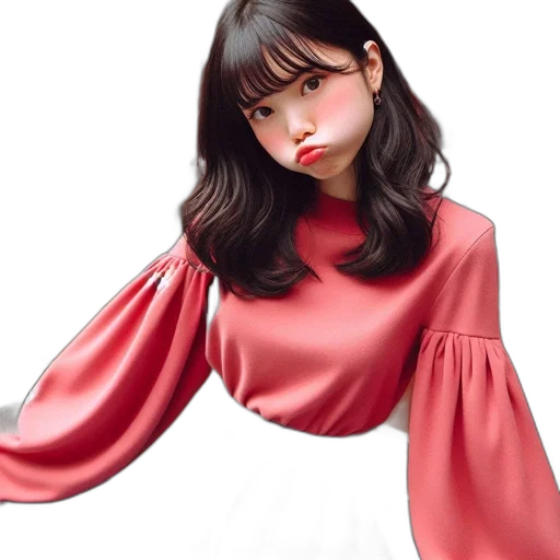 dress, face, photorealistic, anime, 3d render, oil painting, red, pastel transparent PNG cut-out