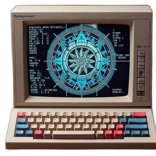 robot, cyberpunk, vintage, tenmicro, computer, unique, keyboard, layout transparent PNG cut-out