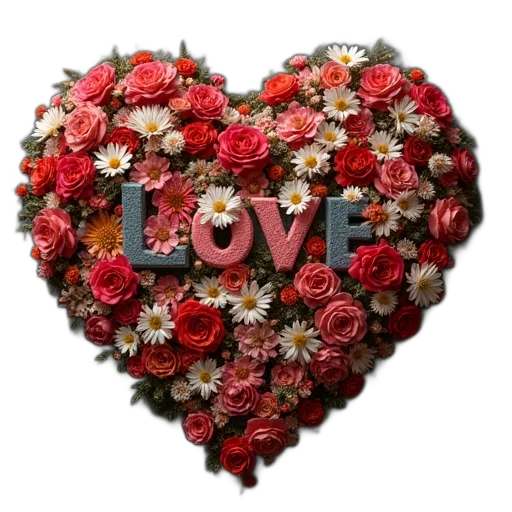 flower, photorealistic, red, words transparent PNG cut-out