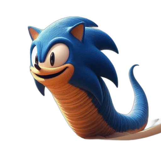 creature, animal, hair, dragon, 3d render, concept art, photorealistic, sonic transparent PNG cut-out