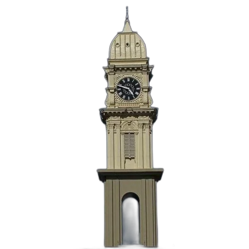 building, staff, 3d render, photorealistic, concept art, clock, tower, black transparent PNG cut-out