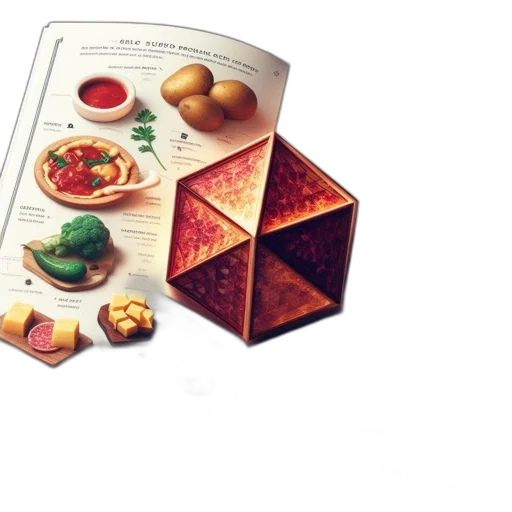 food, 3d render, photorealistic, concept art, dungeons, dragons-themed, cookbook, page transparent PNG cut-out
