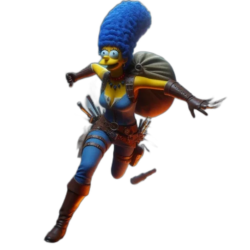 staff, hat, creature, weapon, concept art, 3d render, pixel art, blue transparent PNG cut-out