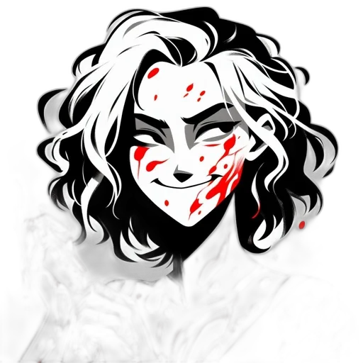 face, mask, creature, pixel art, concept art, comic book art, cartoon, red transparent PNG cut-out