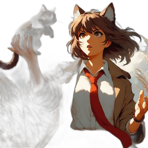 animal, concept art, anime, pixel art, fantasy art, monochrome, pastel, red transparent PNG cut-out