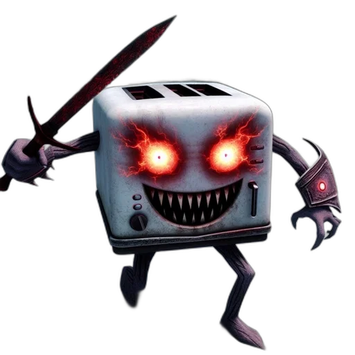robot, staff, weapon, creature, concept art, 3d render, pixel art, fantasy art transparent PNG cut-out