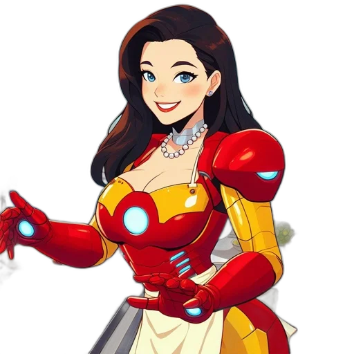 robot, cartoon, comic book art, concept art, anime, animated, heroine, resembling transparent PNG cut-out