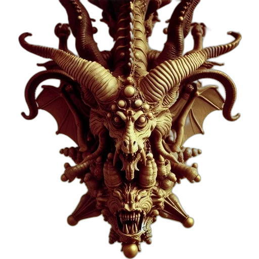 dragon, crown, staff, creature, 3d render, concept art, fantasy art, photorealistic transparent PNG cut-out