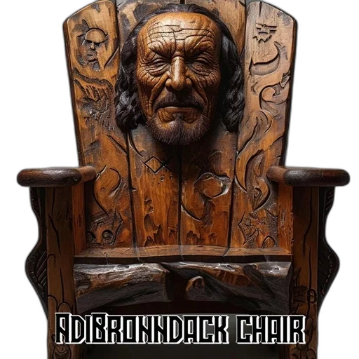furniture, face, crown, 3d render, ornate, wooden, chair, detailed transparent PNG cut-out