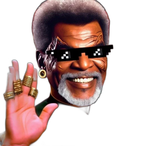 face, robot, weapon, pixel art, vaporwave, 3d render, star, trek transparent PNG cut-out