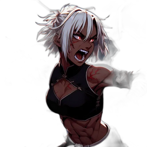 concept art, comic book art, anime, pixel art, dark, monochrome, intense, stylized transparent PNG cut-out