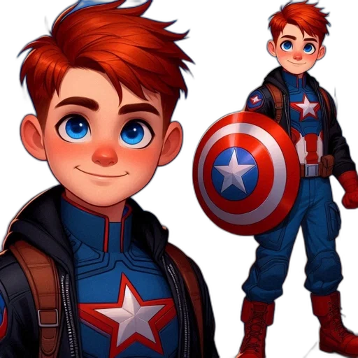 concept art, comic book art, cartoon, 3d render, young, boy, wearing, blue transparent PNG cut-out
