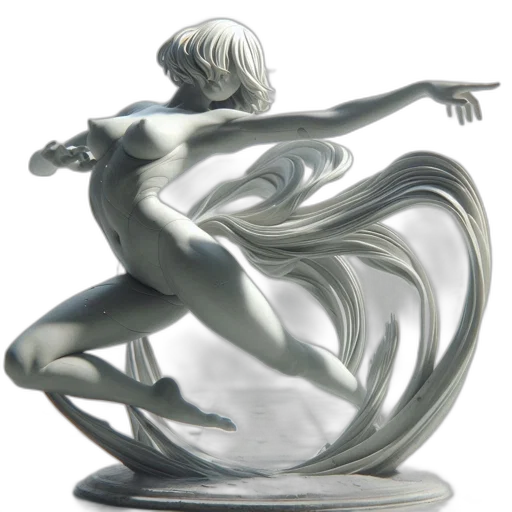 jewelry, concept art, 3d render, photorealistic, fantasy art, elongated, monochrome, statue transparent PNG cut-out