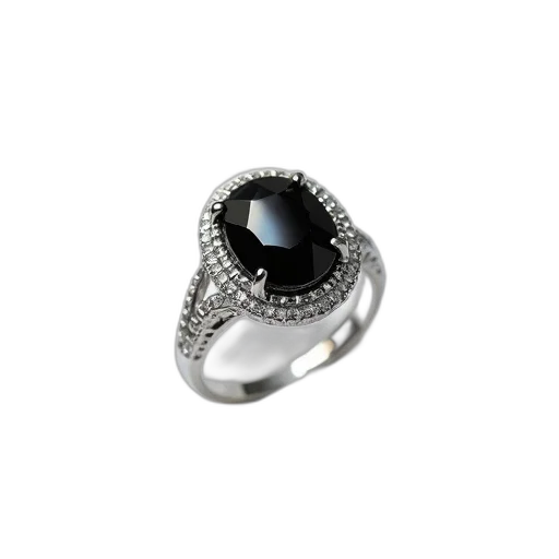 jewelry, crown, 3d render, monochrome, silver, ring, black, gemstone transparent PNG cut-out