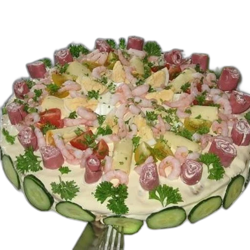 food, crown, 3d render, pastel, beautifully, arranged, dish, shrimp transparent PNG cut-out