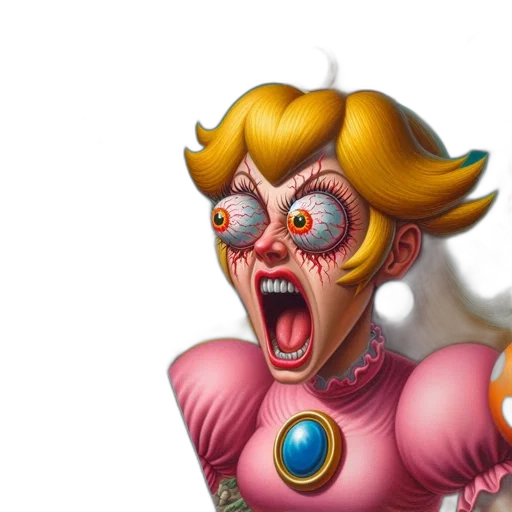 face, concept art, 3d render, comic book art, fantasy art, surreal, exaggerated, princess transparent PNG cut-out