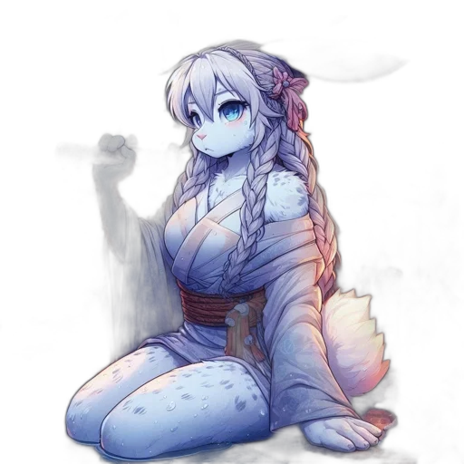 dragon, staff, dress, creature, watercolor, fantasy art, concept art, anime transparent PNG cut-out