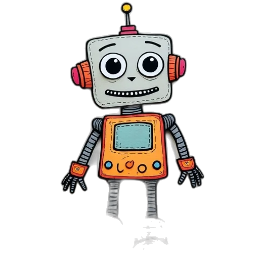 robot, pixel art, 3d render, concept art transparent PNG cut-out
